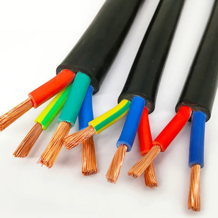 Black 0.5mm 2 Core 500V HV Power Cable PVC Insulated For Construction