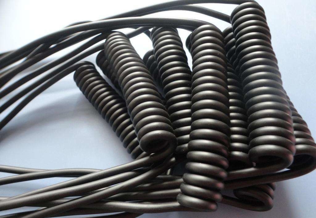Retractable 2 Core 300V Spiral Power Cable UL1581 PP Insulation